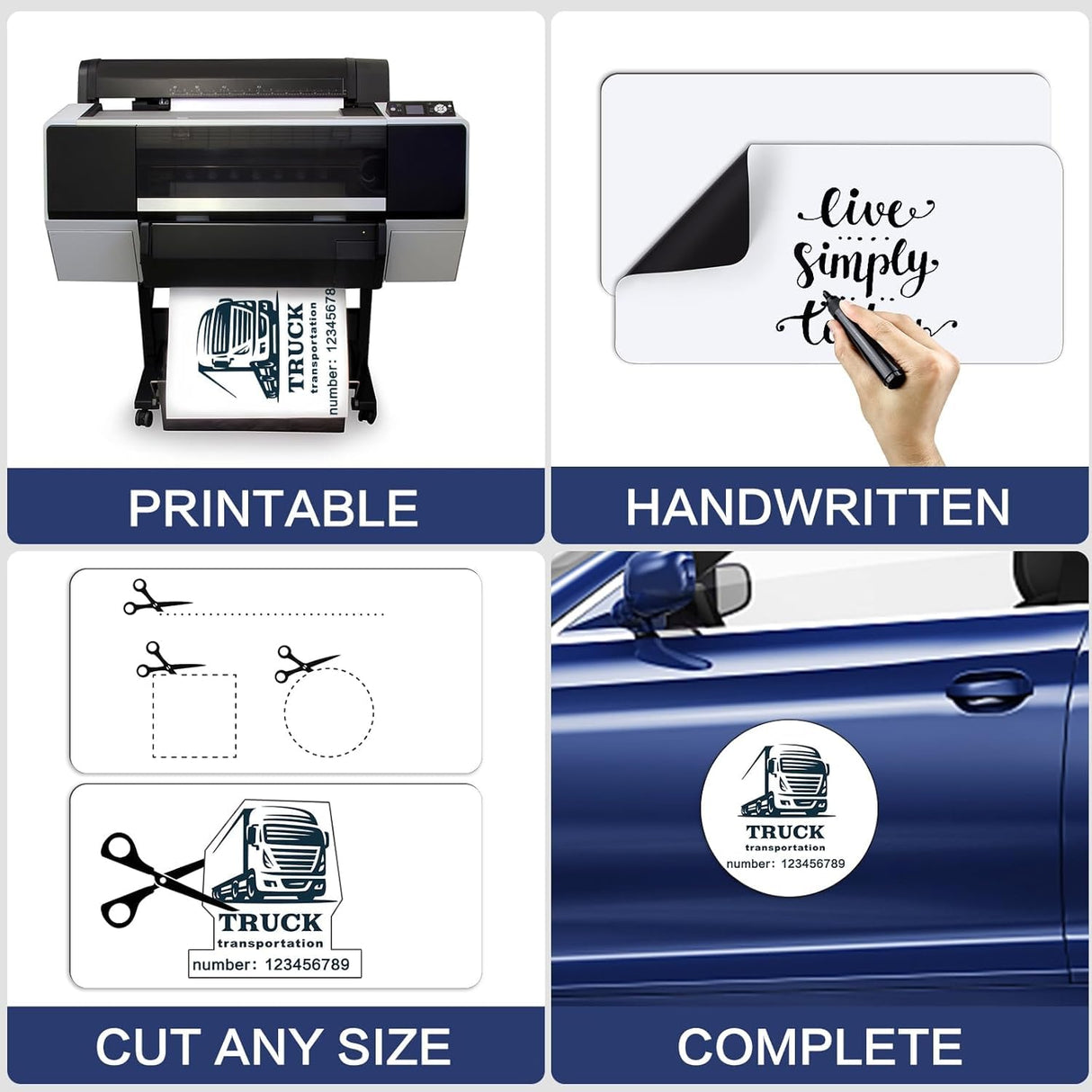 Car Magnet Sheet 16" x 24" 2 Pack - White Blank Automotive Magnets for Company Advertising, Print or Sticker - Strong Non Adhesive Vinyl Magnetic Sheets for Cars, Truck Decals, Van Advertisement Signs SALEX