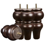 SHANJUE Wood Furniture Legs 8 inch Sofa Legs Pack of 4,Round Couch Legs Espresso Mid Century Chair feet Replacement,Sofa Replacement Parts SHANJUE