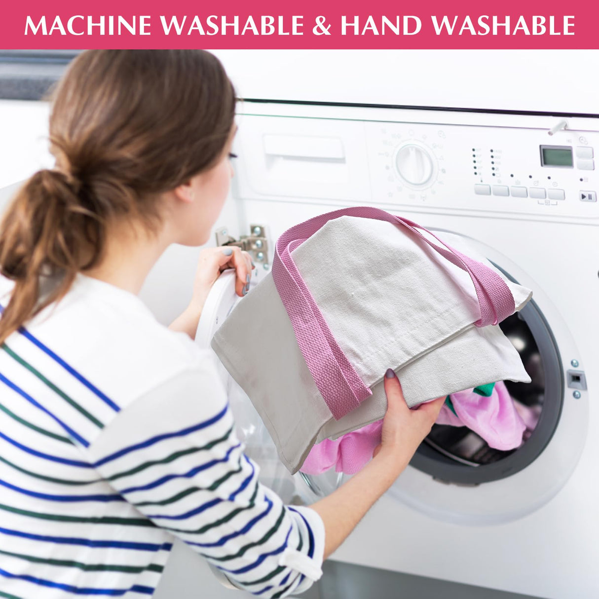 MAFYE 40 Pack Sublimation Blanks Canvas Tote bag, Reusable Large Grocery Bags DIY Heat Transfer Cosmetic Makeup Bags Shopping Bags with Matched Color for DIY, Advertising, Christmas Craft Present MAFYE