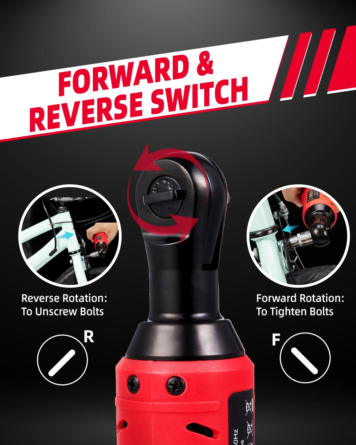 DuroFort Cordless Electric Ratchet, 12V Ratchet Wrench Tool Kit 40 FT.LBS, with LED Light, 500RPM Variable Speed Wrench, 2-Pack 2.0Ah Battery, 7 Sockets, 1/4" Socket Adapter, 3/8" Extension Rod DuroFort