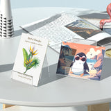 Suneerplay 4 Pack Acrylic Book Stand, Book Holder for Display, Clear Easel Stand for Display, Display Holder for Postcard, CD, Frame, Picture, Magazine, Plate, Phone, Sticker Suneerplay