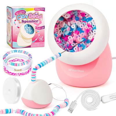 Winartton Bead Spinner - Clay Bead Spinner for Jewelry Making with 2 Beading Needles, Friendship Bracelet Kit, Bracelet Making Kit for Girls, Clay Bead Maker, Bracelet Spinner