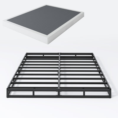 SHLAND King Box Spring, 5 Inch Box Springs King Size Basics Bed Base, Mattress Foundation, Black Heavy Duty Metal Structure with Cover, No Noise, Easy Assembly