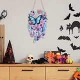Saillong 2 Pcs Dream Catcher Diamond Art Painting Kits for Adults DIY Purple Butterfly Suncatcher Hanging Diamond Art Painting Wind Chime Hanging for Home Window Door Decor Saillong
