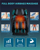 RelaxRelife Full Body Zero Gravity Massage Chair with Body Scan 4D Intelligent Shiatsu Strecth Massage, Back/Leg Heated with AI Voice Control Bluetooth Speaker Airbags SL Track Massage Black RelaxRelife