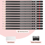 Wonwood_direct Sketching Drawing Pencils Set,14 Pack Drawing Supplies, 8B 7B 6B 5B 4B 3B 2B B H HB 2H F Graphite Pencils for Artists Beginner, Ideal for Sketching and Shading Wonwood_direct