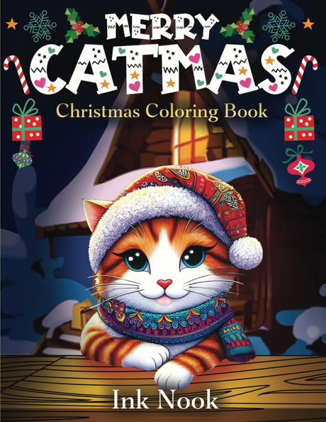 Christmas Coloring Book: Merry Catmas Coloring Book For Adults and Kids, A Cozy Book Where Playful Cats Bring the Spirit of Holidays to Life WoodArtSupply