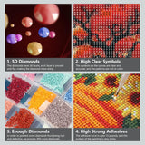 SJUTOUCI Tree Diamond Painting Kits for Adults, Diamond Art Kits for Beginners, 5D DIY Full Drill Gem Craft Art for Home Decor Gift 12x12 inch, Fall SJUTOUCI