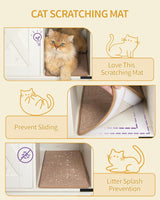 Hzuaneri Cat Litter Box Enclosure, Hidden Litter Box Cabinet Furniture with Bell, Indoor Cats House, Farmhouse Style, 39.4 x 21.7X 24.8 Inches for Hallway, Bedroom, Rustic Brown and White CB85214X Hzuaneri