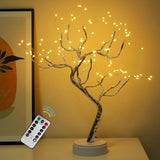 OURBAOFU 20” 108LED Fairy Sparkly Tree Lamp with Remote Control, USB&3AA Powered 8 Modes, DIY Bonsai Artificial Tree Lights, Fairy Spirit Tree Light for Bedrooms Desktop Christmas (Warm White) OURBAOFU