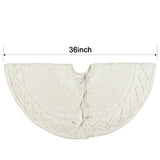 LimBridge Knitted Christmas Tree Skirt: 36 Inches Cream White Tree Skirt, Diamond Edge Cable Knit Thick Rustic Christmas Tree Decorations, Christmas Decor Xmas Holiday Home Party Decorations LimBridge