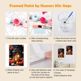 MOGTAA Halloween Paint by Numbers Kit for Adults Beginners with Frame, Fall Pumpkin Adult Paint by Number Kits on Canvas with Easel, Easy DIY Candle Oil Painting Kits for Home Decor, 8x12in MOGTAA