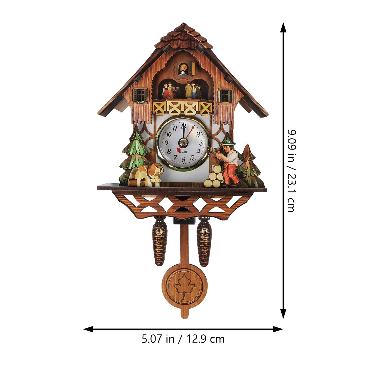 BESPORTBLE Wall Clock Retro Cuckoo Shaped Clock Antique Pendulum for Home Cafe Bar Wall Decor BESPORTBLE