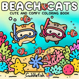 Beach Cats: Cute and Comfy Beach Coloring Book for Adults and Teens - Therapeutic Square Coloring Book, Bold and Easy Cozy Cat Coloring, Kawaii Fuzzy ... Relaxation (Hygge Moments Easy Art Therapy) WoodArtSupply