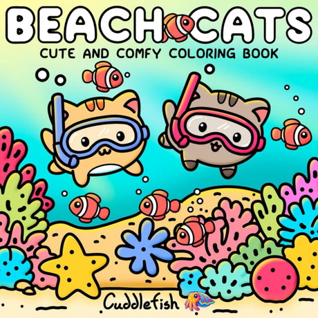 Beach Cats: Cute and Comfy Beach Coloring Book for Adults and Teens - Therapeutic Square Coloring Book, Bold and Easy Cozy Cat Coloring, Kawaii Fuzzy ... Relaxation (Hygge Moments Easy Art Therapy) WoodArtSupply