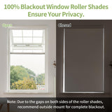 Pesalco 100% Blackout Cordless Roller Shades for Indoor Windows with Valance, Thermal Insulation & UV Protection, White 29" W x 72" H Pesalco