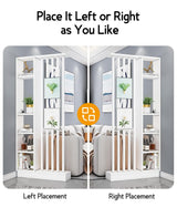 Wall Room Divider, Storage Cabinet Storage Display with Shelves, Modern Freestanding Wood Room Divider Screen, Wall Privacy Screens for Home Office Decorative (White,31.5" L x 9.5" W x 79.5" H) Kavie