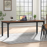 Vagaconl Computer Desk, Long Office Desk 2 Person Home Office Work Desks 78.74" L x 27.55" W x 29.52" H, Large Writing Table Study Desk, Rustic Brown (Only Table) Vagaconl