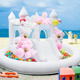 White Bounce House with Ball Pit, Indoor & Outdoor Bouncy Castle with Slide and UL Blower for Kids Family Backyard Party, 12x11Ft Inflatable Bouncer for Boys for Girls ZAFIED