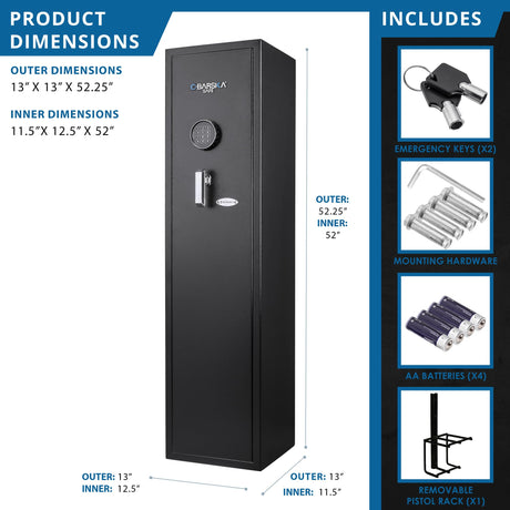 BARSKA AX13100 4.33 Cubic Foot Keypad Rifle Safe, One Size, Black BARSKA
