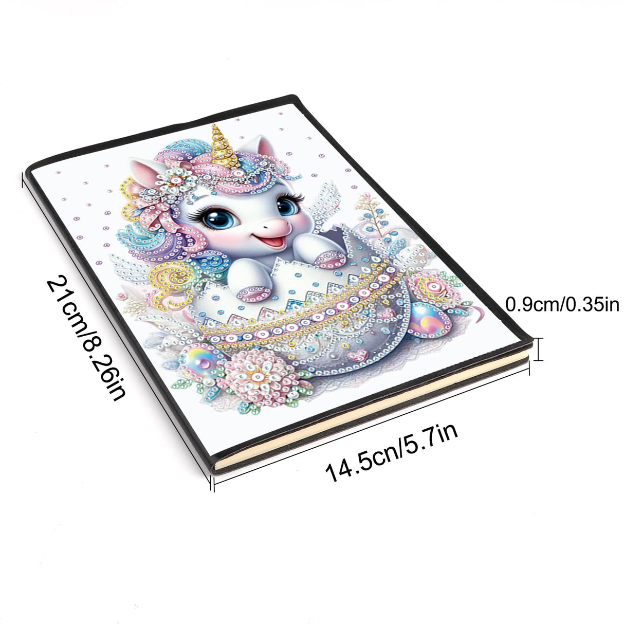 JISHSHAY Diamond Art Notebook Journal Diamond Painting Note Book Gem Art Sketchbook Gem Painting Diary Mosaic Kits for Adults Blank Notebook with Special Shaped 14.5×21cm/5.7×8.26in Unicorn JISHSHAY