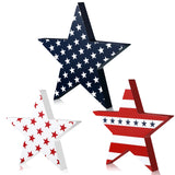Chunful 3 Pcs Memorial Day Wooden Table Signs Independence Day Table Decor Patriotic Freestanding Double Side Sign Farmhouse Wood Block for 4th of July Home Party Supplies Chunful