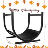 DOEWORKS Small Decorative Indoor/Outdoor Firewood Racks Fireside Log Rack, Black DOEWORKS