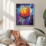 Ball Games Sports Paint by Number Kits 16 x 20 inch Canvas Graffiti Basketball DIY Painting for Adults Beginners Graffiti Paint Background Paint by Numbers With Brushes Acrylic Pigment (Without Frame) MSTINGSHUN