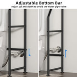 ASCENREST 3-Tier Over The Toilet Storage, Freestanding Metal Bathroom Shelves, Space Saver Above The Over Toilet Storage Shelf for Bathroom, Black ASCENREST