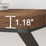 HSH Large Rustic Brown Computer Desk, 70 Inch Home Office Metal Wood Desk for 2 Person, Farmhouse Extra Long Writing Study Gaming Desk Table, Bedroom Living Room PC Laptop Dual Monitor Desk HSH