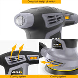 Jellas 5-Inch Random Orbital Sander with 18Pcs Sandpapers, 13000RPM 6 Variable Speed Sander Machine, High Performance Dust Collection System for Woodworking, 2.5A, Dust Collection Bag Include - OS280 Jellas
