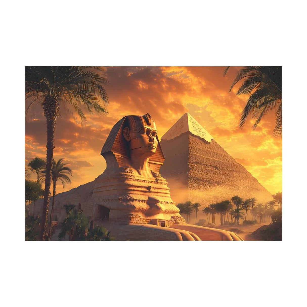 Great Sphinx and Pyramids of Giza Ancient Egypt Diamond Painting Full Round Drill Diamond Art Pictures Crafts for Home Wall Decor 8"x12" Generic