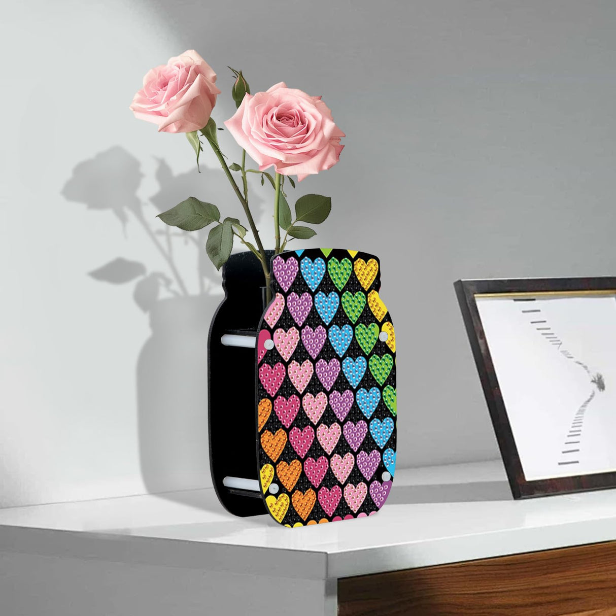 Tontut Diamond Painting vase Love DIY Flash Diamond Three-Dimensional Decorative vase Handmade Creative Crafts Suitable for Living Room Desktop Ornaments Home Decoration Creative Gifts Tontut