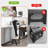 YINMIT Wooden Step Stool for Adults and Kids, Rectangular Step Stool for High Bed, Step Stool Kids Helper with Non-Slip Feet, Using for Bedroom, Living Room and Kitchen, Hold Up to 500 lbs YINMIT