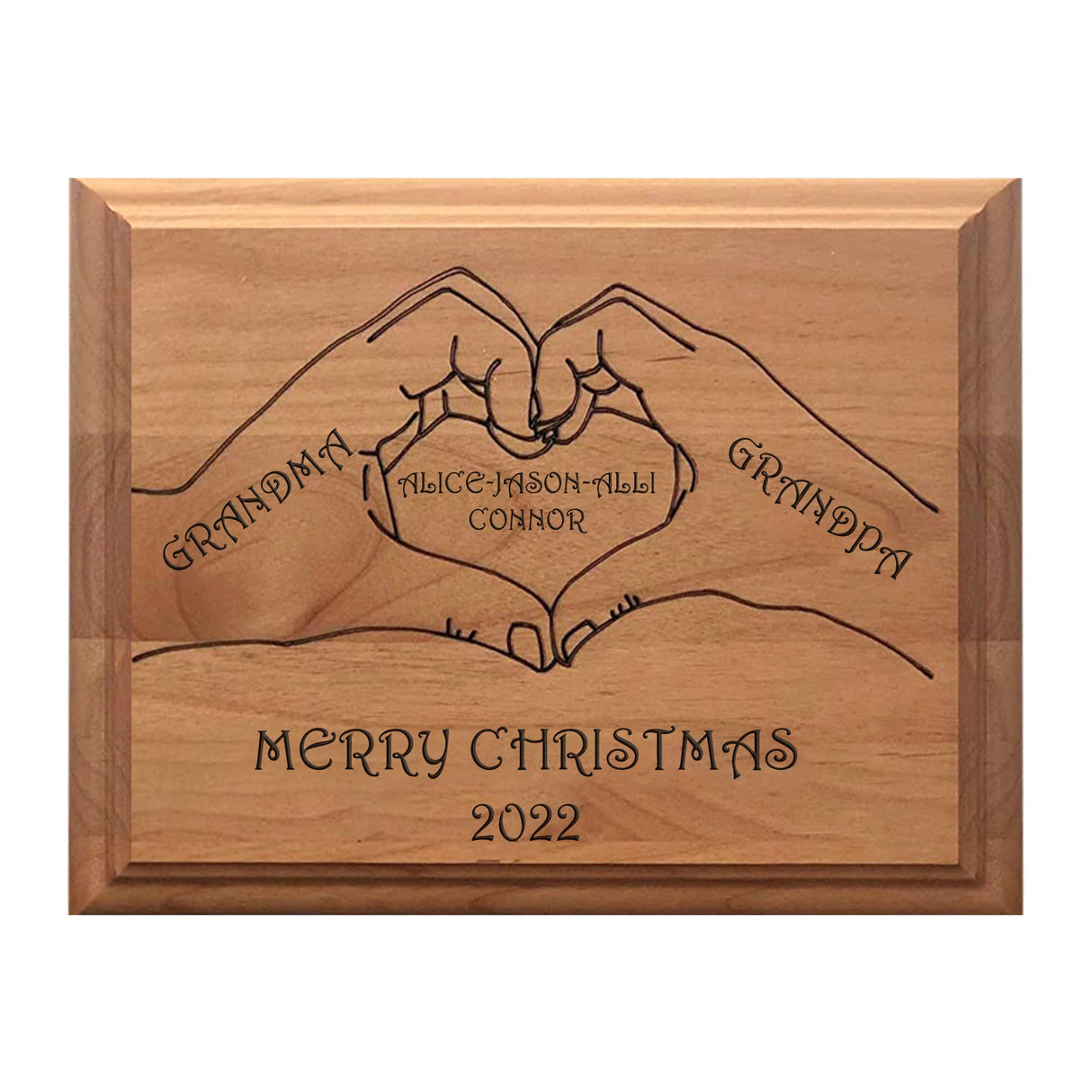 CHEERZEER CUSTOMIZE Family Wood Plaque With Heart - Custom Wood Gift for Christmas Family Mom Grandma, Christmas Wall Sign CHEERZEER CUSTOMIZE