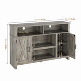 HOSTACK Barn Door TV Stand for TVs Up to 65", Modern&Farmhouse Wood Entertainment Center, Media Console Table with Storage Cabinet & Adjustable Shelves, TV Console for Living Room, Ash Grey HOSTACK