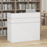 AIEGLE Reception Desk with Drawers & Storage Shelves, Table with Private Panels, for Salon Reception Room Checkout Office, White (47.3" L x 18.3" W x 43.3" H) AIEGLE