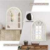 Runglecho Farmhouse Window Pane Mirror, Large Decorative White Wall Mirror for Living Room Kitchen Entryway, 24 L x 34,White Runglecho