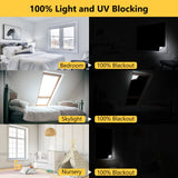 Blackout Curtains for Bedroom 79" x 57" Portable Blackout Shades Film 100% Blackout Window Cover No Drill Blackout Blinds with Hooks & Loops Strips Temporary Blackout Shades for Nursery Dorm Room LUCKJOY