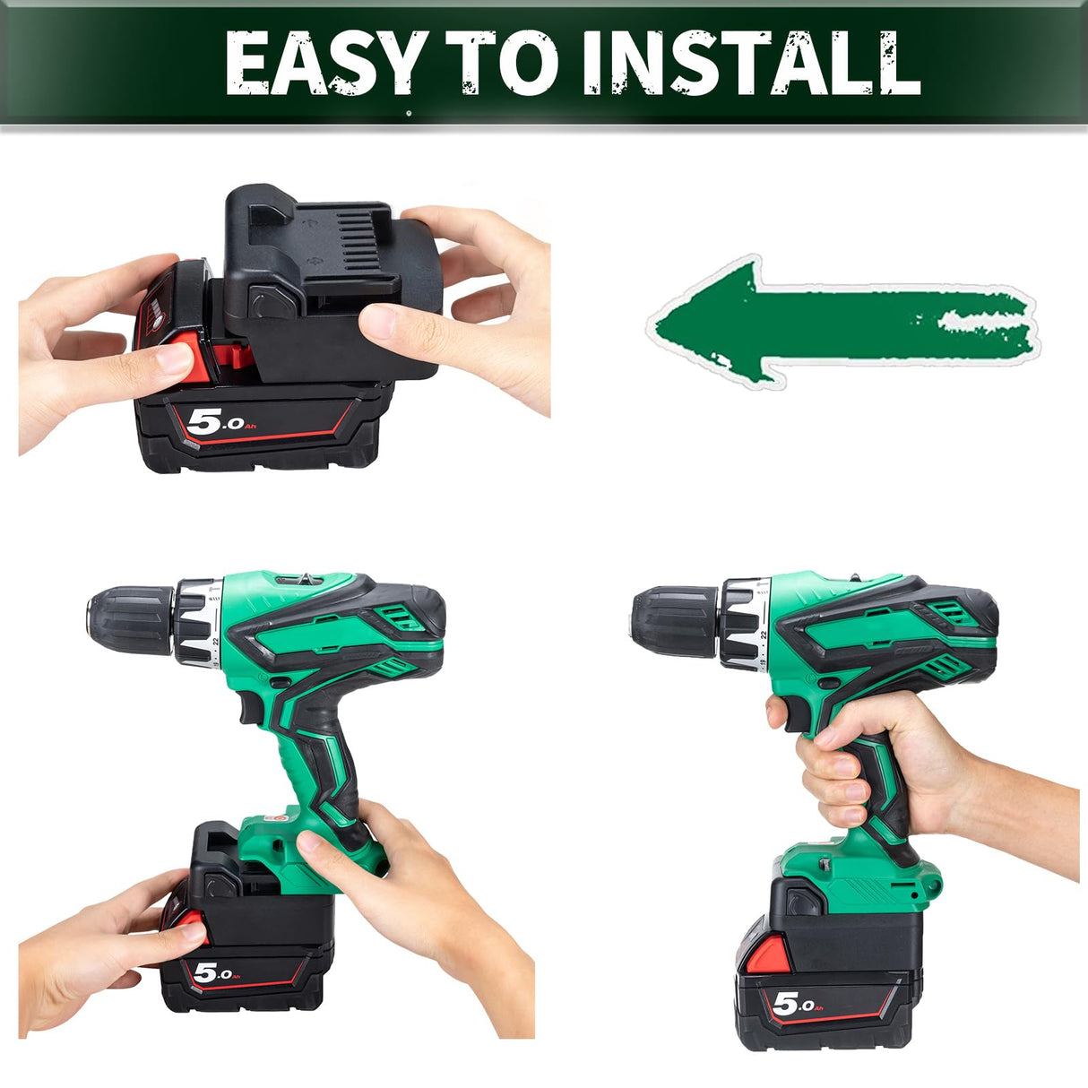 for Milwaukee M18 18V Battery Adapter Convert to for Hitachi 18V Lithium Cordless Tool and Metabo18V (Not 36V) Slide Style Tools Crtbelfy