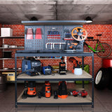Prostormer 47.25 inch Workbench, Heavy-Duty Multipurpose Garage Worktable with Pegboard Shelves and Peg Board Hook Kit for Garage, Home, Workshop Storage, DIY Projects Prostormer