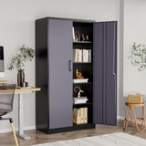 AFAIF Metal Storage Cabinet with Lock,71" Garage Cabinet with 2 Doors and 4 Adjustable Shelves, Steel Locking Cabinets Tall Tool Storage Cabinet, Lockable File Cabinet for Home Office, Pantry AFAIF