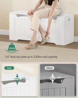Hzuaneri 43.3" Storage Chest, Extra Large Storage Trunk with 2 Safety Hinges, Lift-Top Bench Box, Wooden Chest Organizer, Shoe Bench for Entryway, Bedroom, Living Room, White SB25503X Hzuaneri