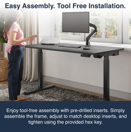 Desky Single Sit Stand Desk - Adjustable Standing Desk - Ergonomic Sit & Stand Up Desk - 71x29.5" Electric Standing Desk - Adjustable Height Table - Sit to Stand Desk - Height Adjustable Desk, Black Desky