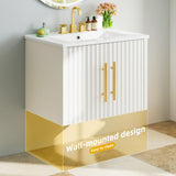 DWVO 24" Bathroom Vanity with Sink, Floating Bathroom Vanities Wall Mounted Bathroom Cabinet DWVO