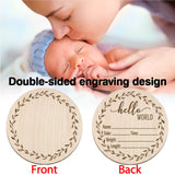 Newborn Birth Announcement Sign,Personalized Baby Announcement，Custom Engraved Wooden Baby Name Sign，Newborn Photo Props, Hello World Newborn Mayyi