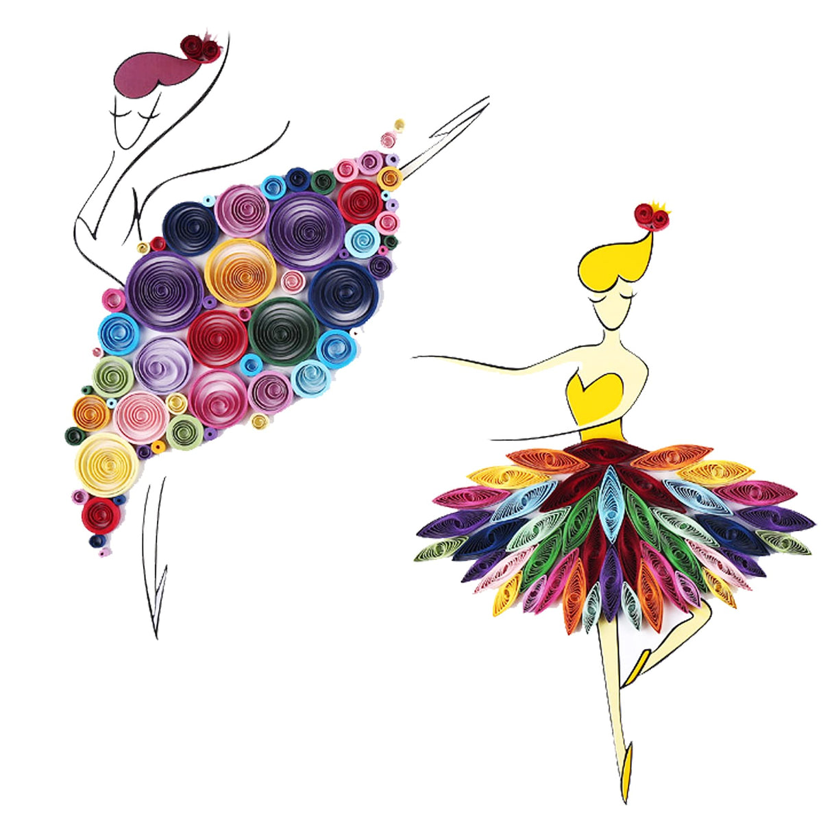 Woohome 48 PCS Paper Quilling Kit, Paper Quilling Making Drawing Design and Papers Quilling Tools for Quilling Art Paper DIY Drawing Handcraft Handmade, Home Decoration Woohome