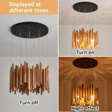 Fivootvi 8 Light Farmhouse Wood High Ceiling Chandelier RusticLarge Ceiling Light Fixture Adjustable Hanging Pendat Light for Dining Room Living Room Foyer Staircases Kitchen Island. Fivootvi