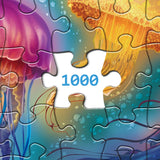 Fantasy Jellyfish Puzzle 1000 Piece Puzzles for Adults, Colorful Jellyfish Jigsaw Puzzles, Amazing Medusa Puzzle Rainbow Glowing Challenging Puzzles BBOLDIN