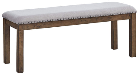 Signature Design by Ashley Moriville Casual Rustic Upholstered Dining Bench, Grey & Brown Signature Design by Ashley